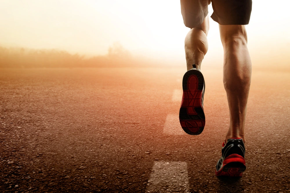 Man training with focus and determination